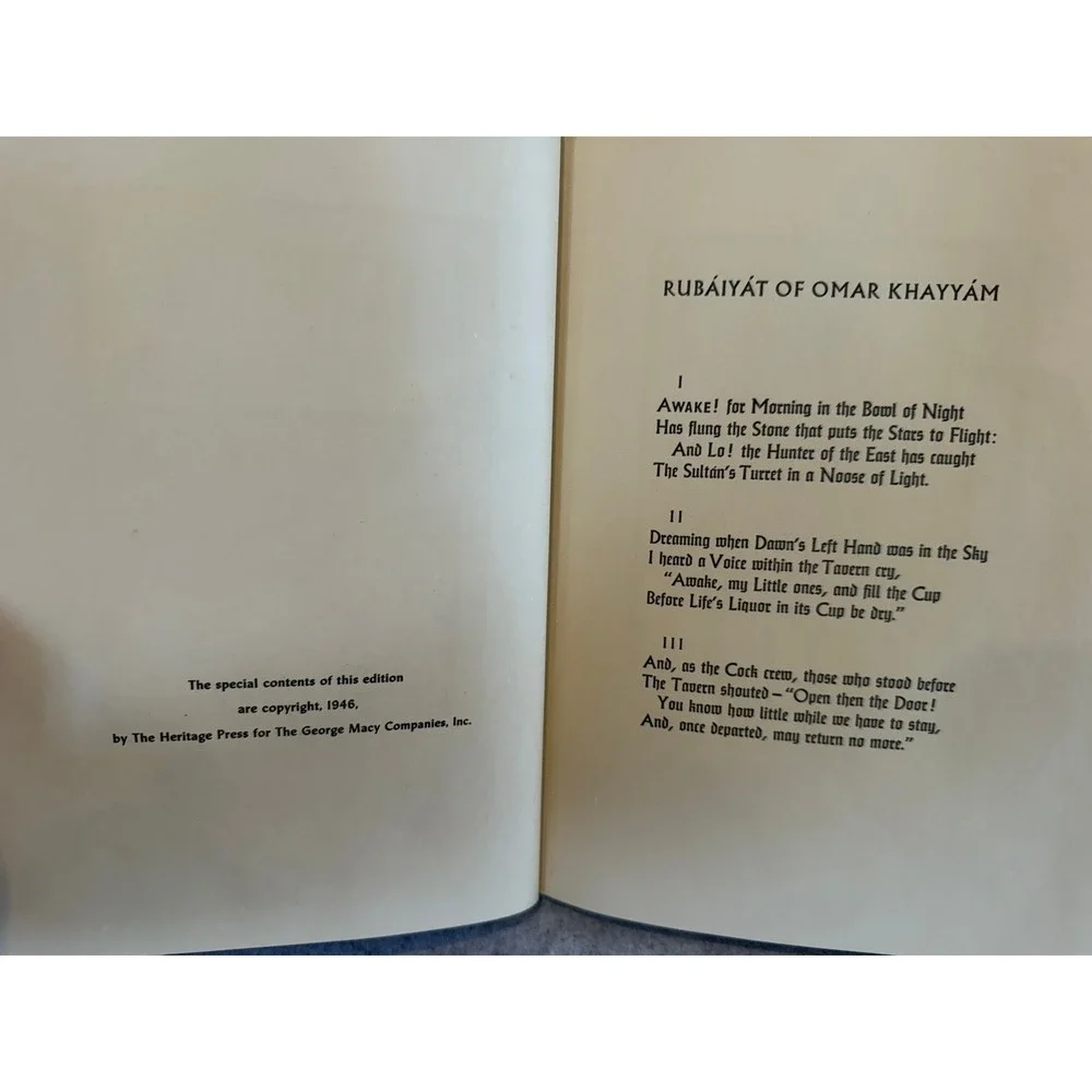 Rubaiyat of Omar Khayyam, Fitzgerald Translation‎ 1946 w/Slipcase